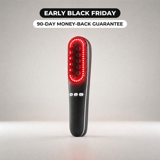 SNOZES Scalp Spa Massager, red light on, Early Black Friday, 90-day money-back guarantee