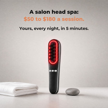 A salon head spa costs $50 to $180 a session, yours every night in 5 minutes