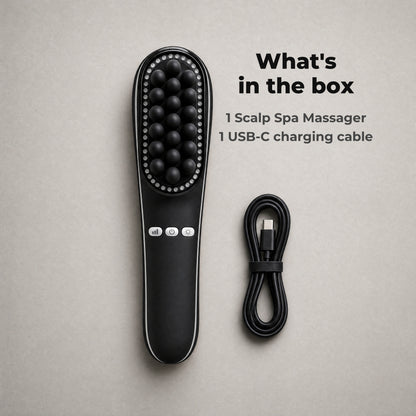 What's in the box: 1 Scalp Spa Massager and 1 USB-C charging cable