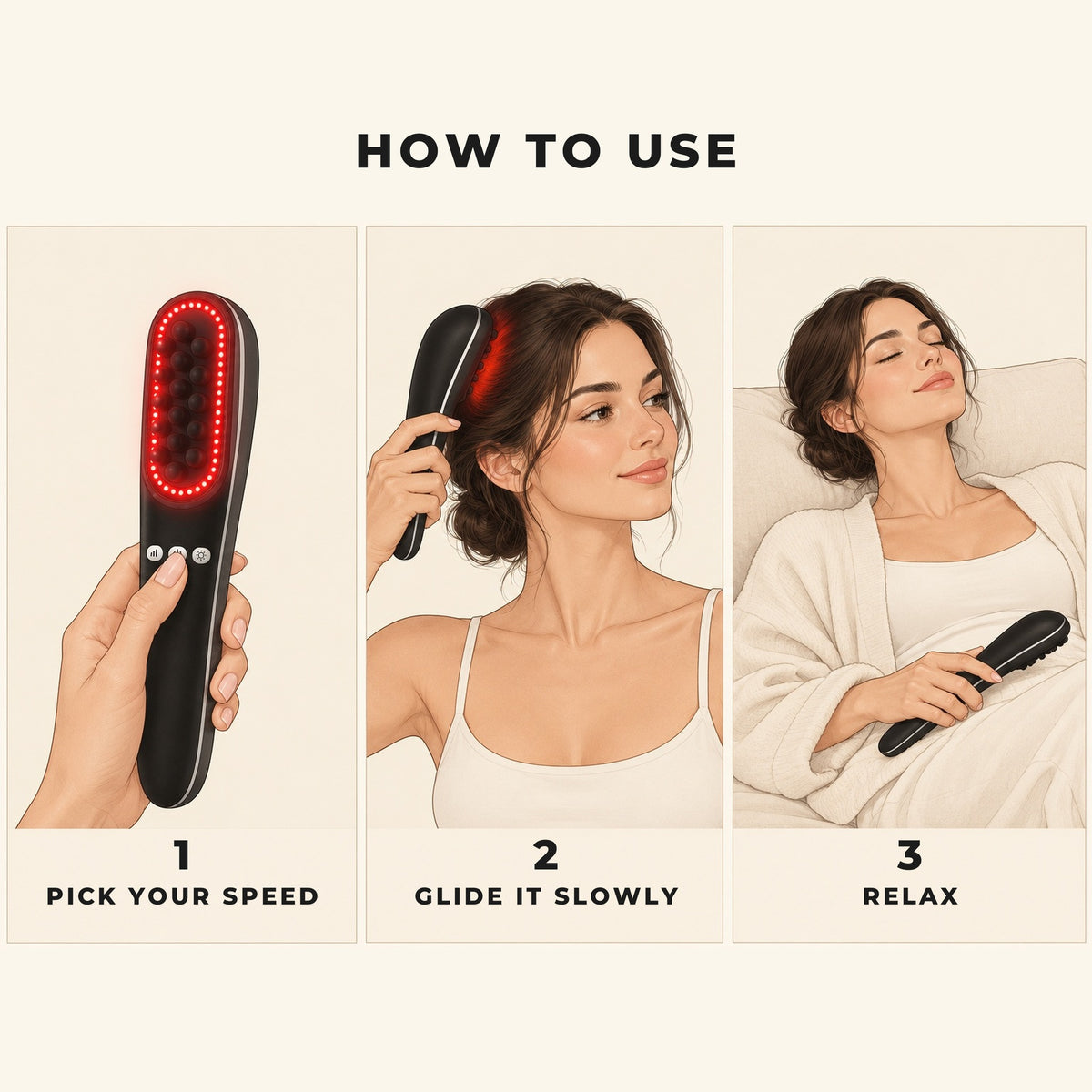 How to use: pick your speed, glide it slowly, relax