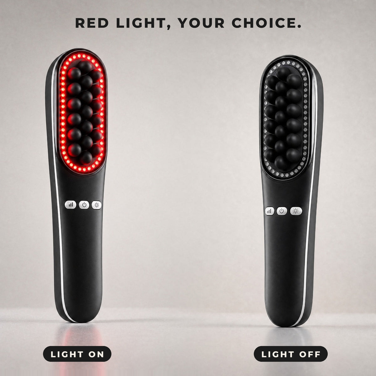 Red light, your choice: the same massager with the red light on or off